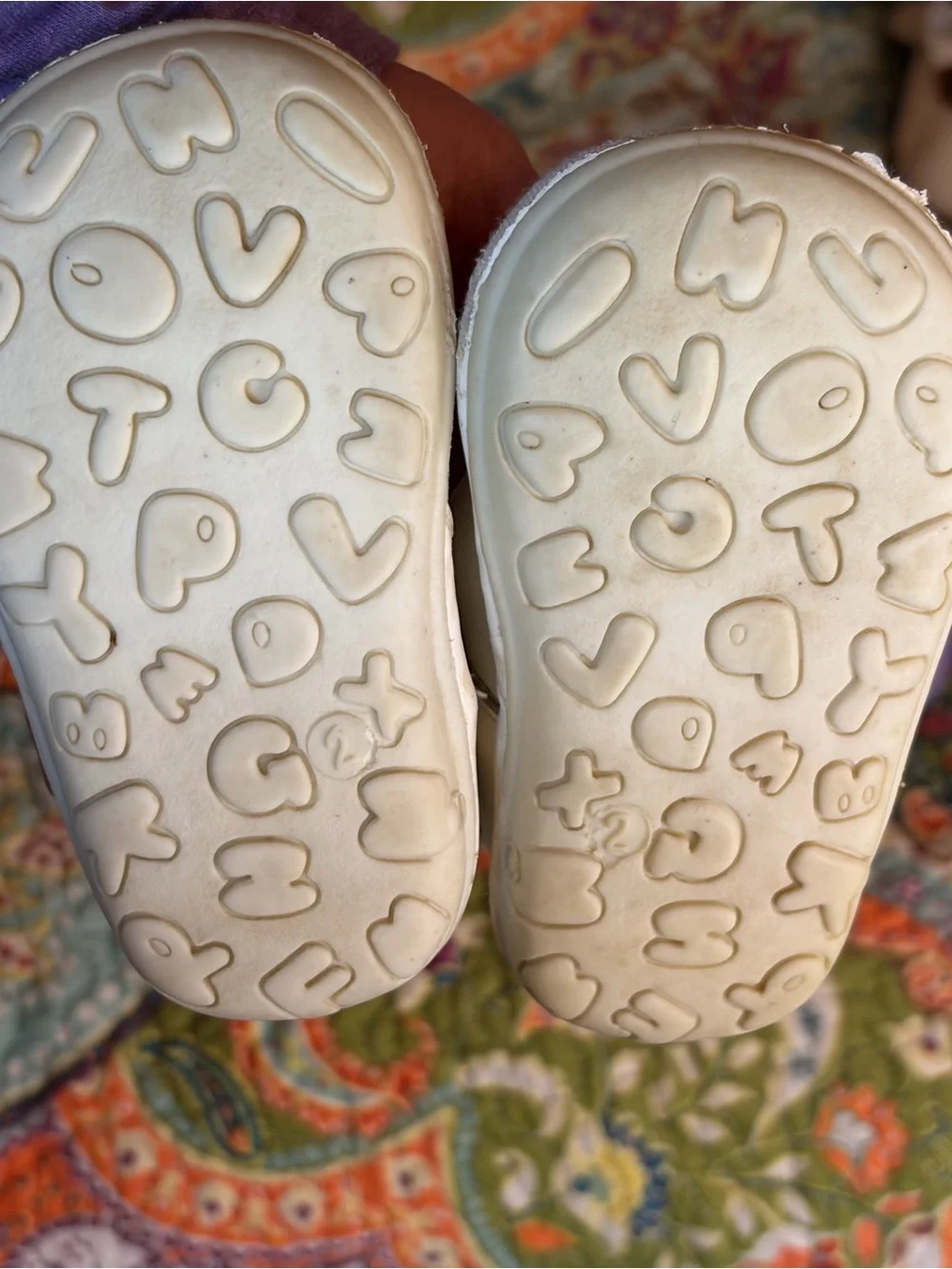 Girls White Leather Mary Janes & Lavender Heart-Print Canvas Shoes Set